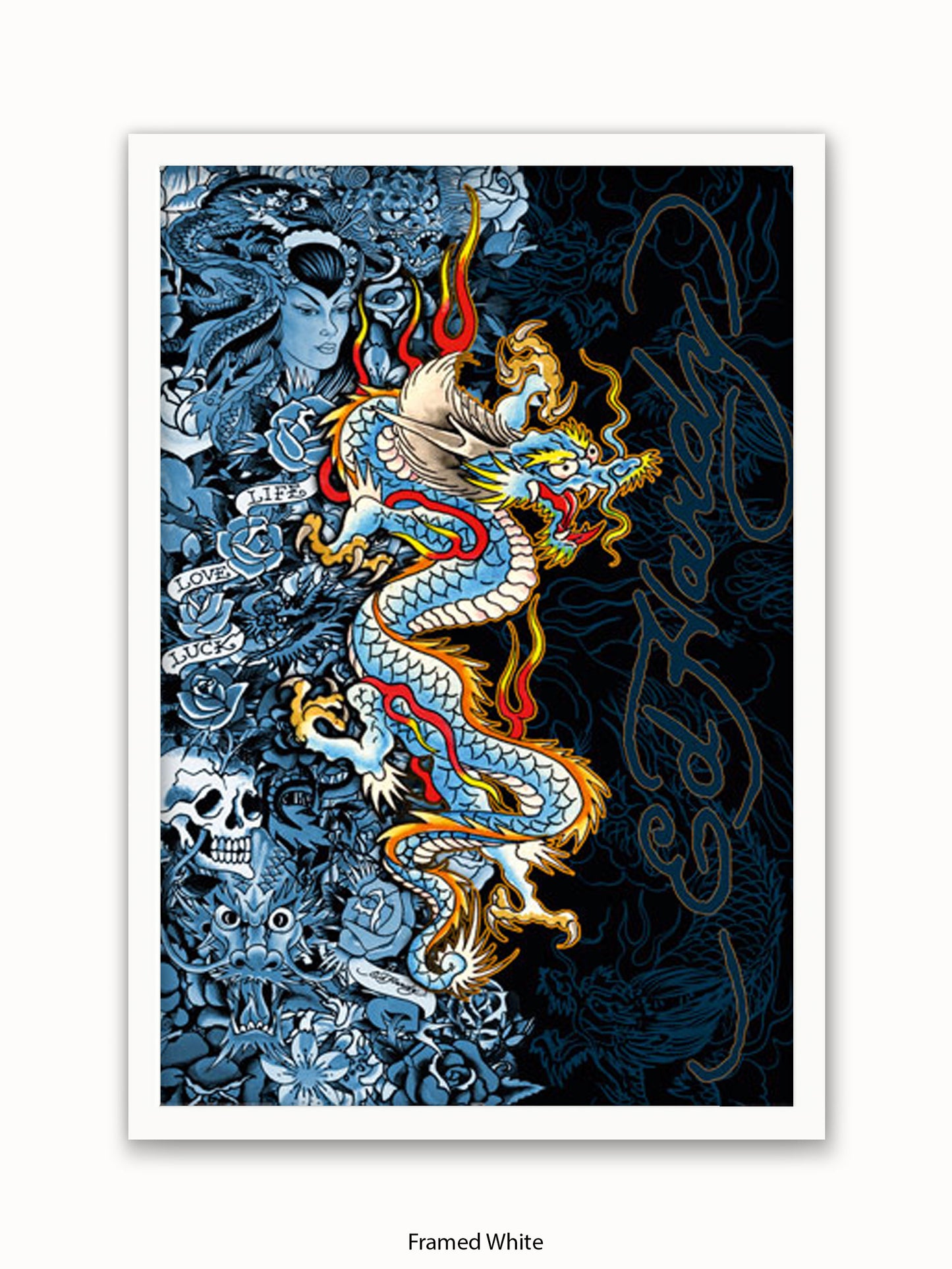 Ed Hardy Blue Dragon Poster