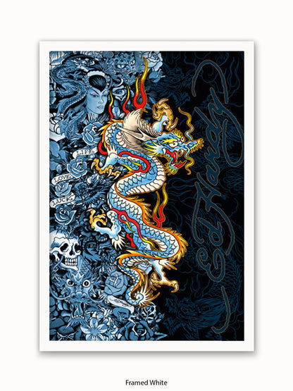 Ed Hardy Blue Dragon Poster