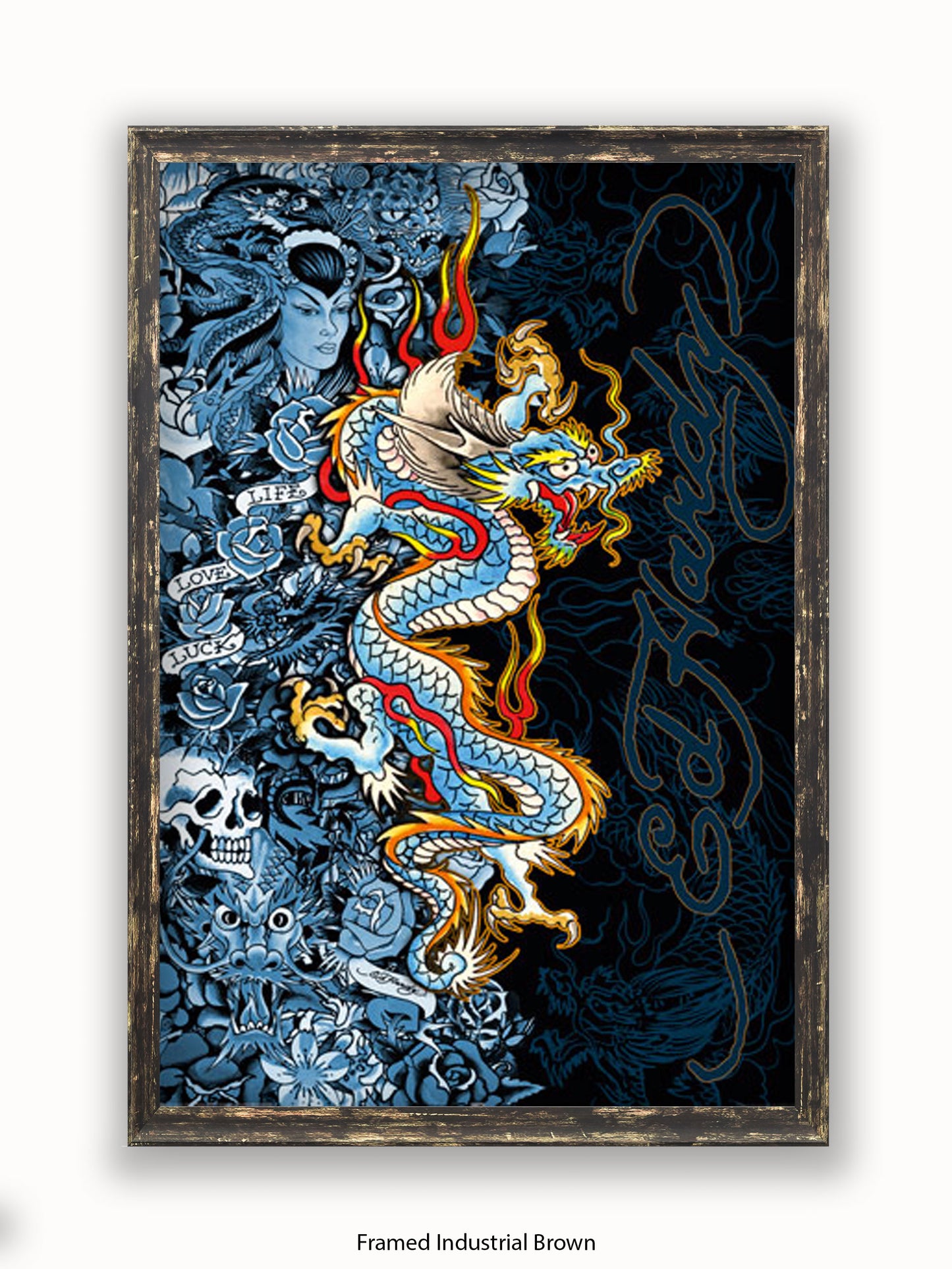 Ed Hardy Blue Dragon Poster