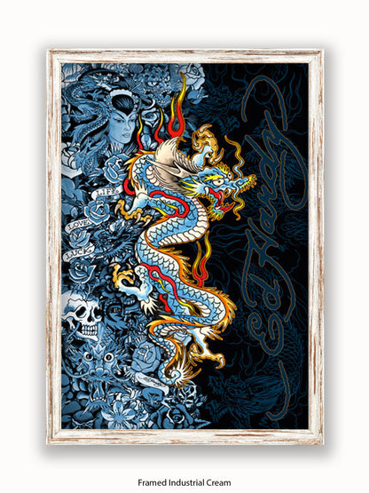 Ed Hardy Blue Dragon Poster