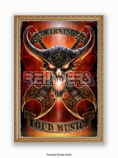 Anne Stokes Warning Loud Music Poster