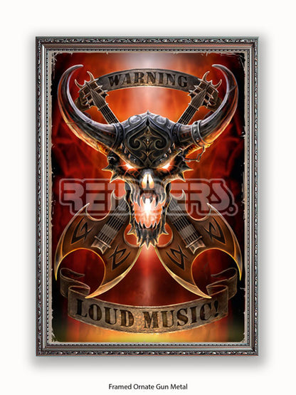 Anne Stokes Warning Loud Music Poster