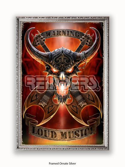 Anne Stokes Warning Loud Music Poster