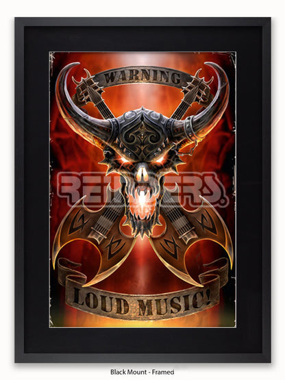 Anne Stokes Warning Loud Music Poster