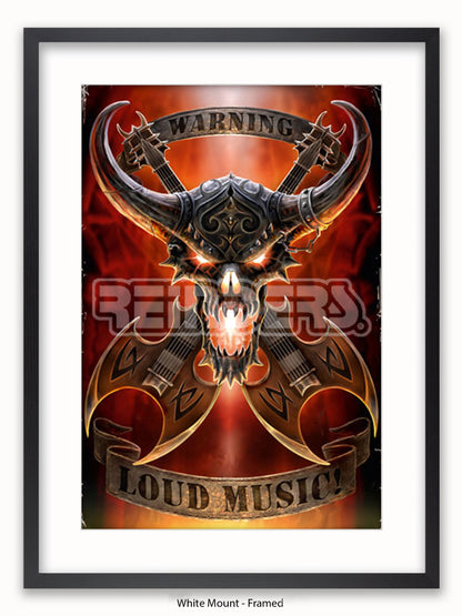 Anne Stokes Warning Loud Music Poster