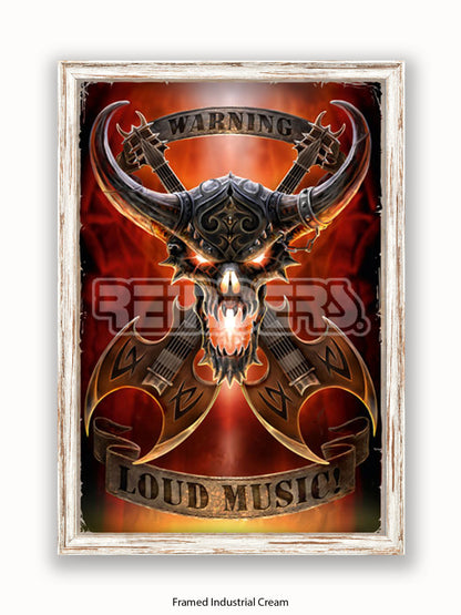 Anne Stokes Warning Loud Music Poster
