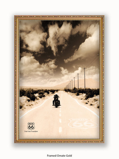 Route 66 Biker Poster