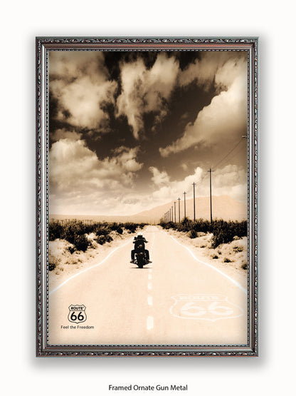 Route 66 Biker Poster
