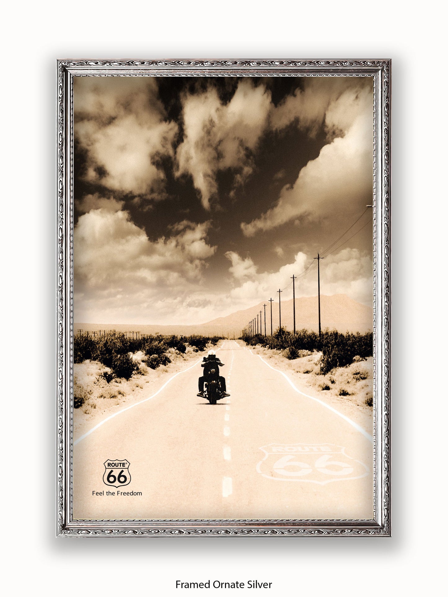 Route 66 Biker Poster