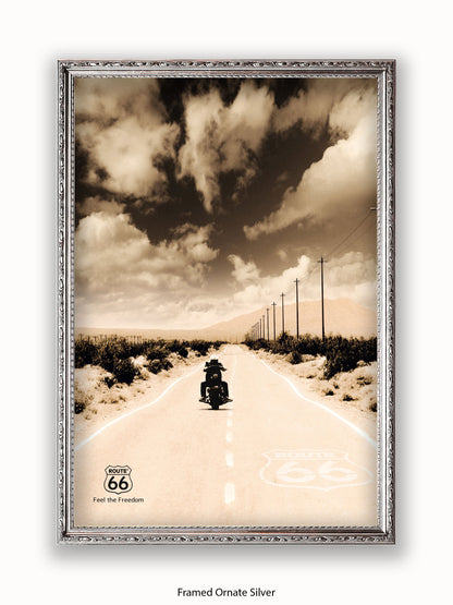 Route 66 Biker Poster