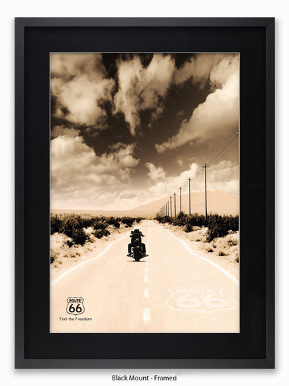 Route 66 Biker Poster