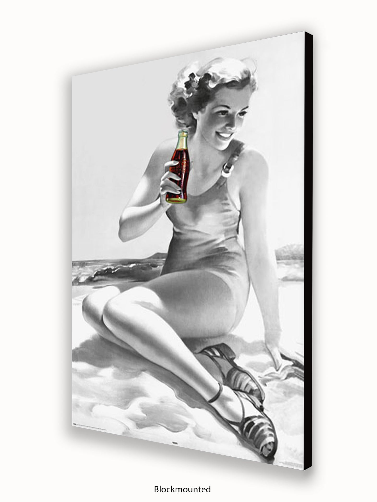Coca Cola Beach Girl b/w Poster