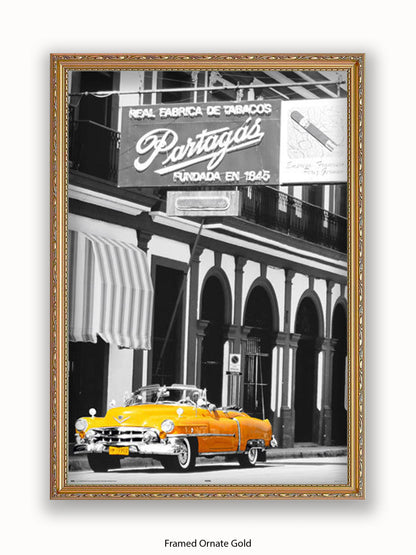 Havana Cuba Yellow Cab Poster