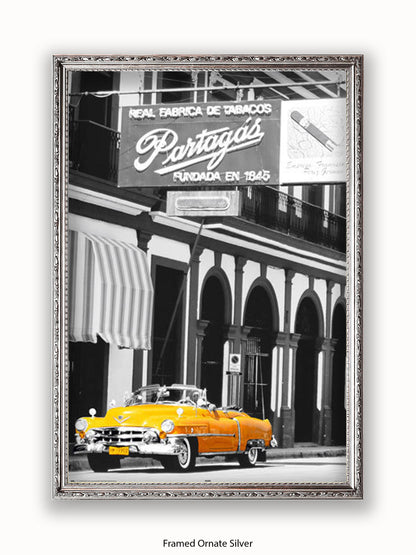 Havana Cuba Yellow Cab Poster