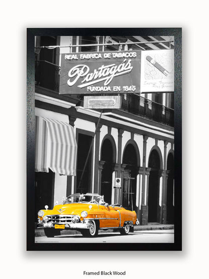 Havana Cuba Yellow Cab Poster