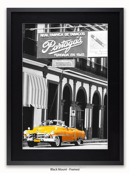 Havana Cuba Yellow Cab Poster