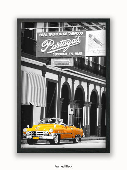 Havana Cuba Yellow Cab Poster