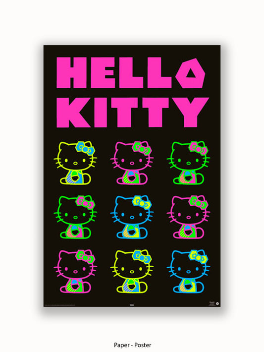 Hello Kitty Neon Poster