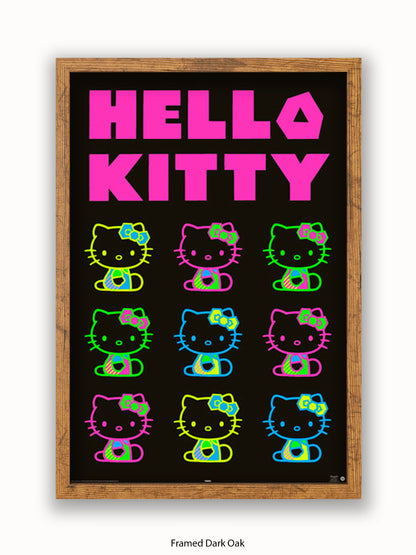 Hello Kitty Neon Poster