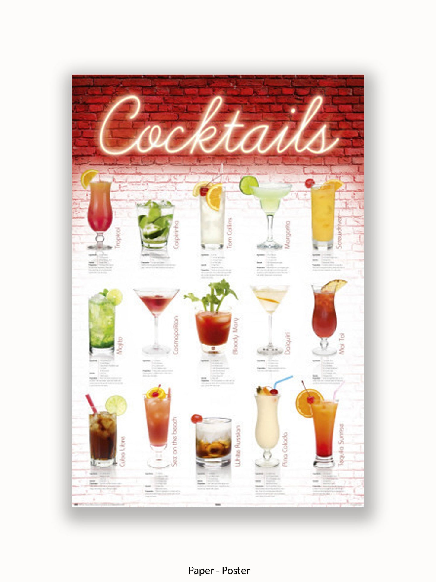 Cocktails English Poster