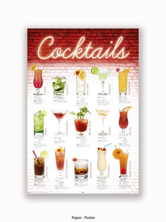 Cocktails English Poster