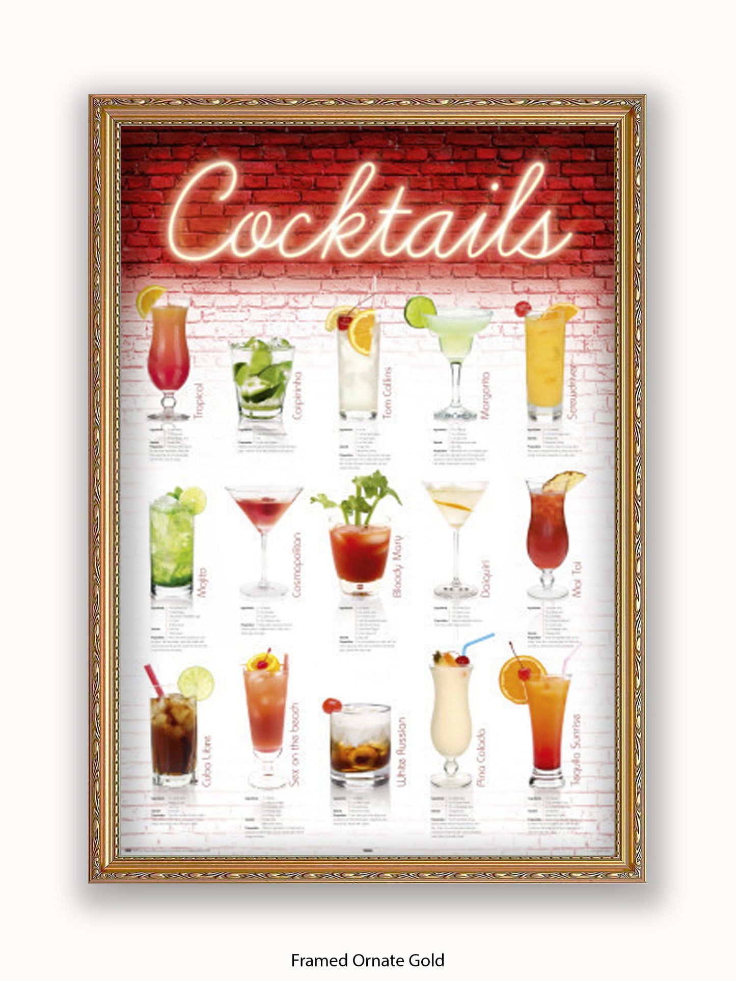 Cocktails English Poster