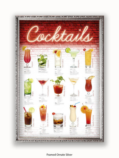 Cocktails English Poster