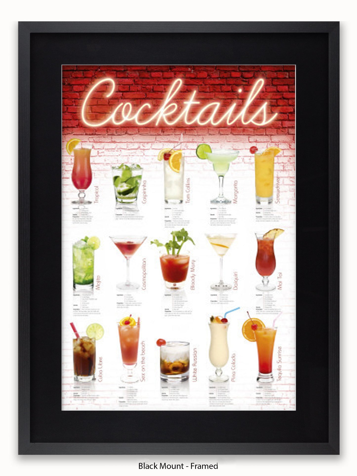 Cocktails English Poster
