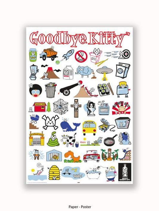 Hello Kitty Goodbye Collage Poster