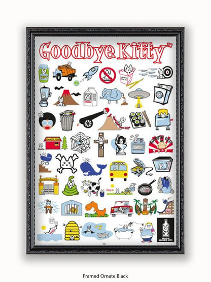 Hello Kitty Goodbye Collage Poster