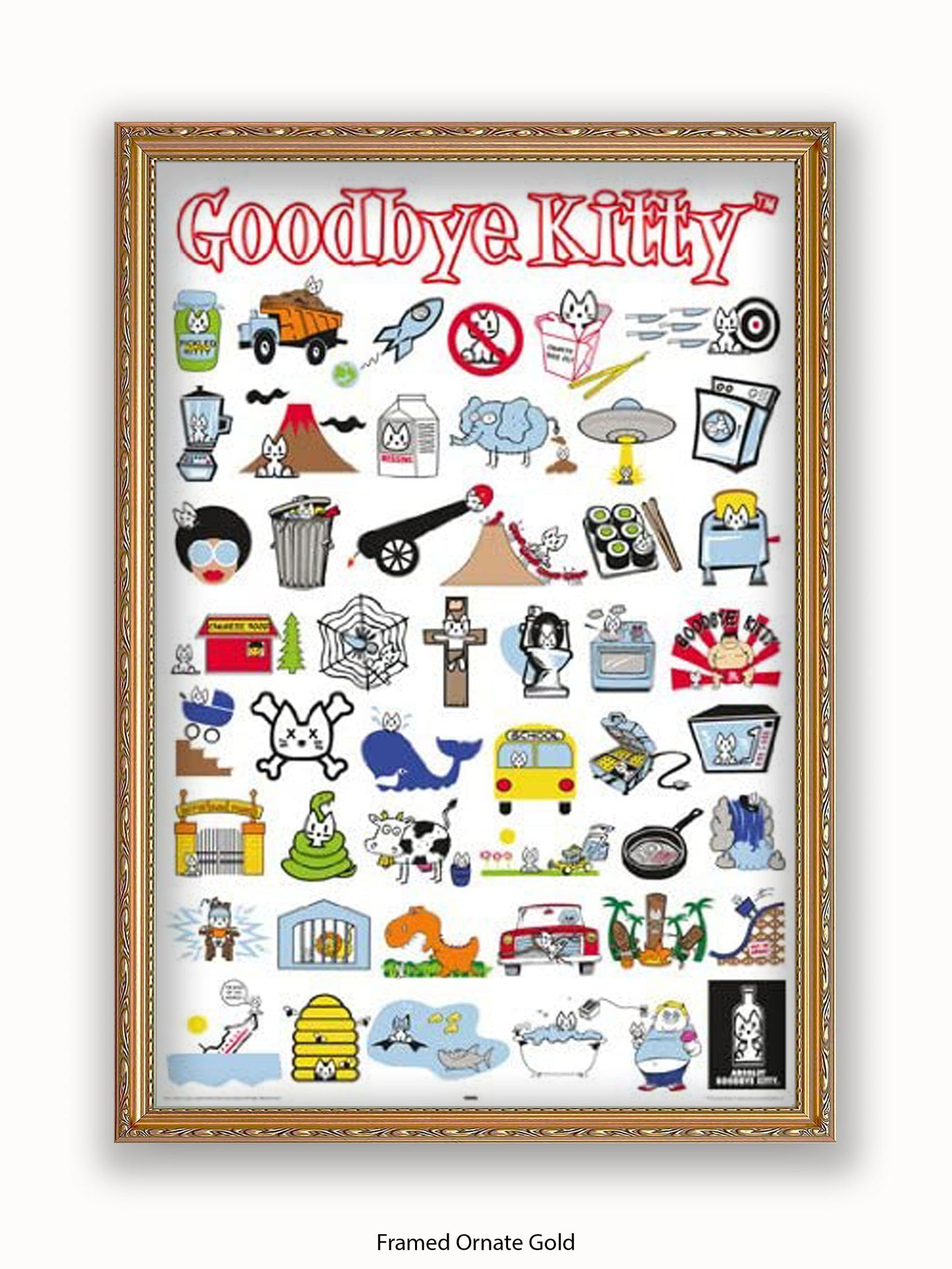 Hello Kitty Goodbye Collage Poster