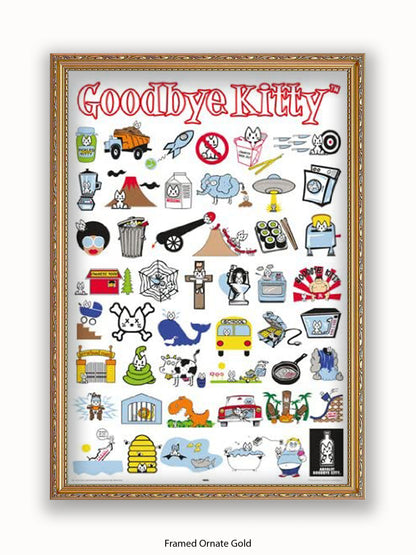 Hello Kitty Goodbye Collage Poster