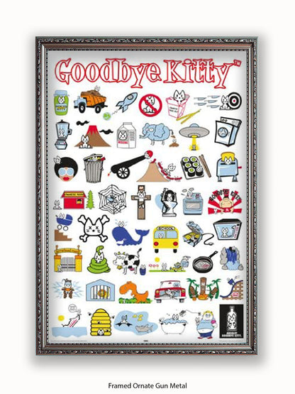 Hello Kitty Goodbye Collage Poster