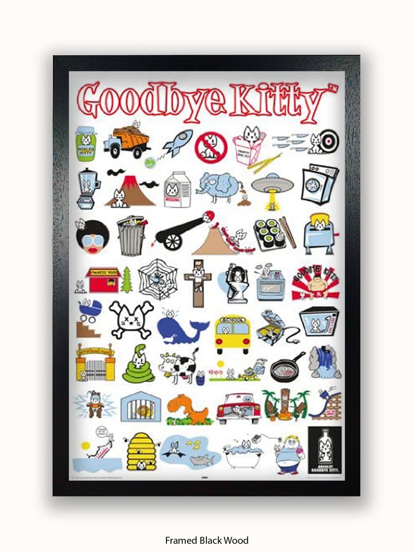Hello Kitty Goodbye Collage Poster