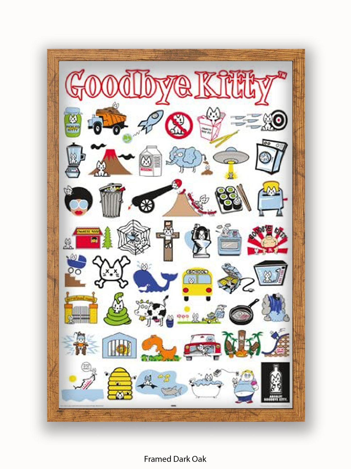 Hello Kitty Goodbye Collage Poster