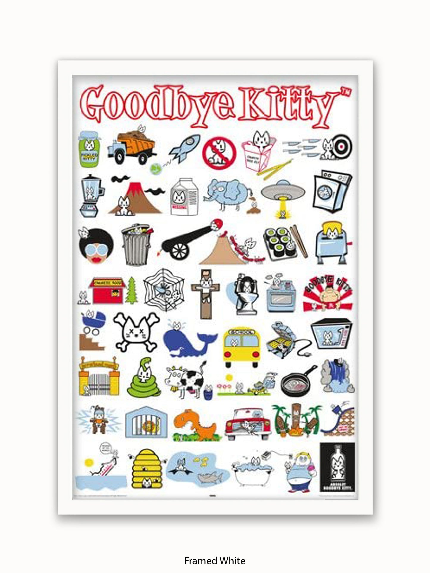 Hello Kitty Goodbye Collage Poster