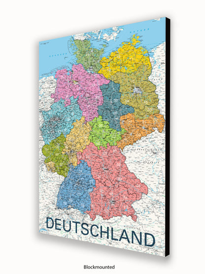 Deutschland Map German Language Poster