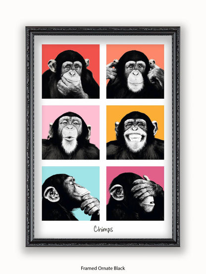 Chimps Pop Art Poster