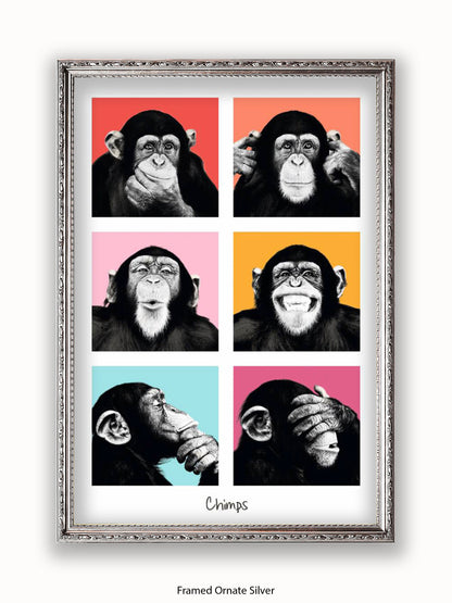 Chimps Pop Art Poster