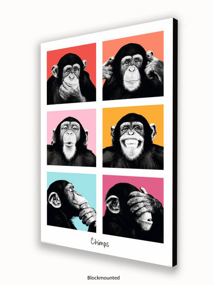 Chimps Pop Art Poster