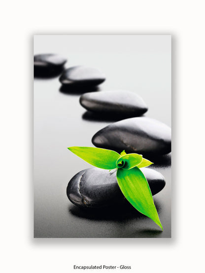 Zen Stones Green Poster
