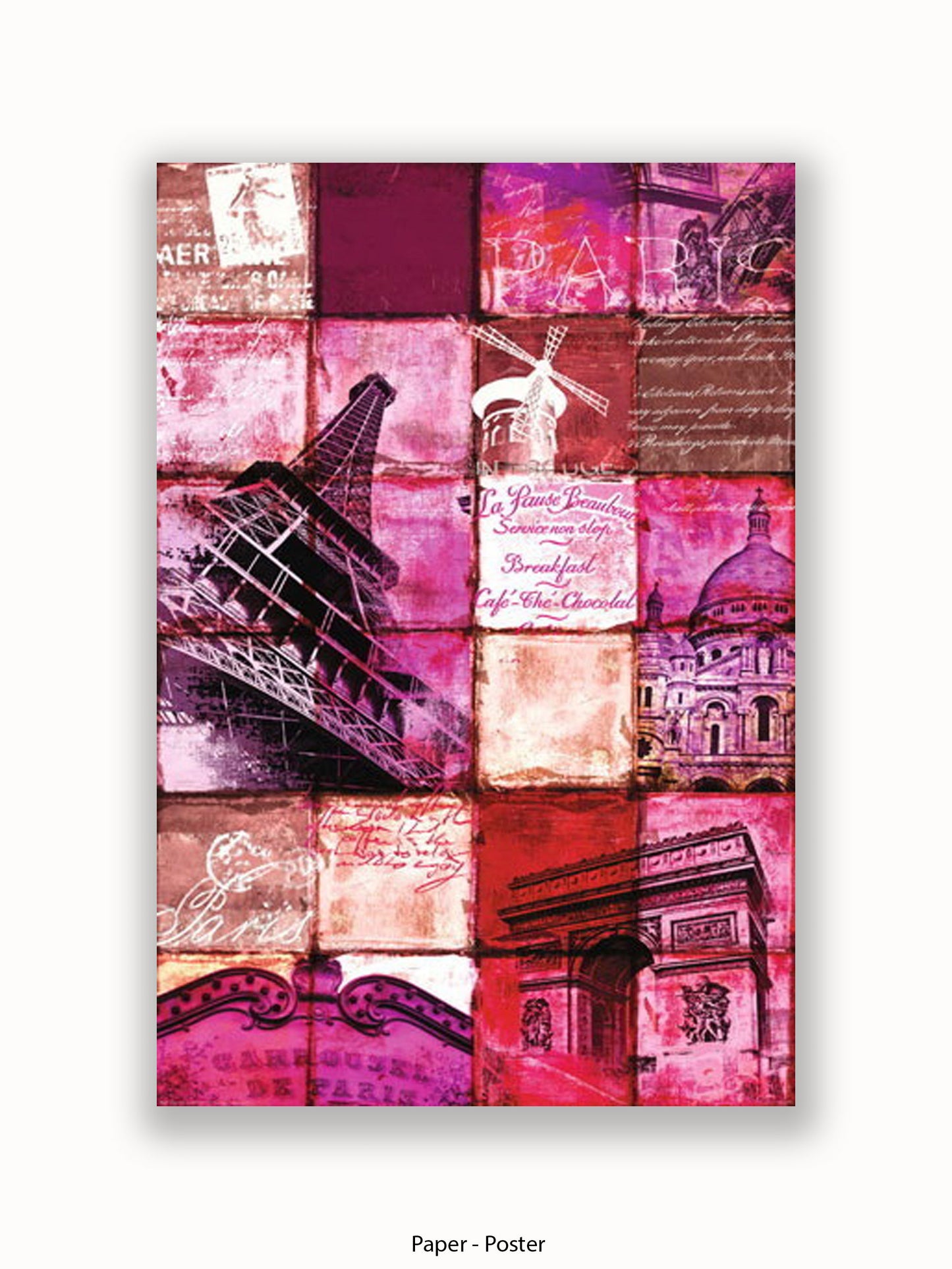 Paris Patchwork Collage Poster
