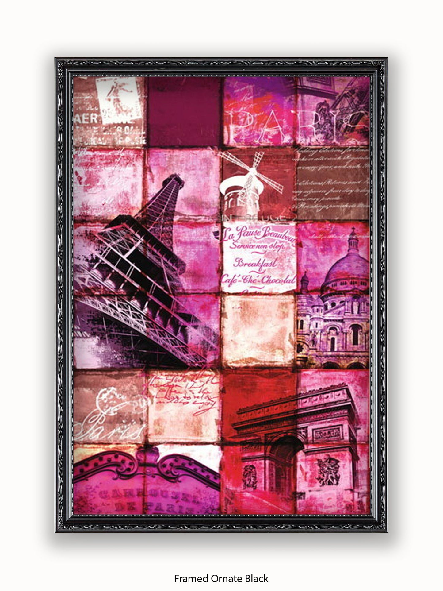 Paris Patchwork Collage Poster
