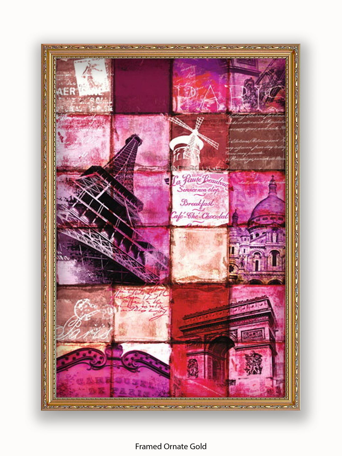 Paris Patchwork Collage Poster