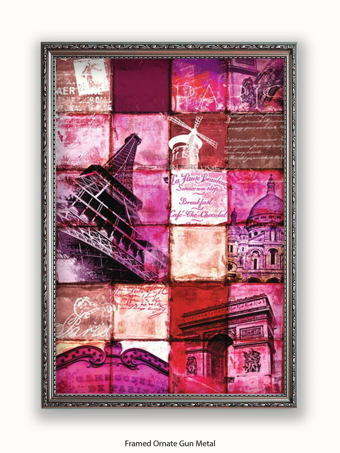 Paris Patchwork Collage Poster