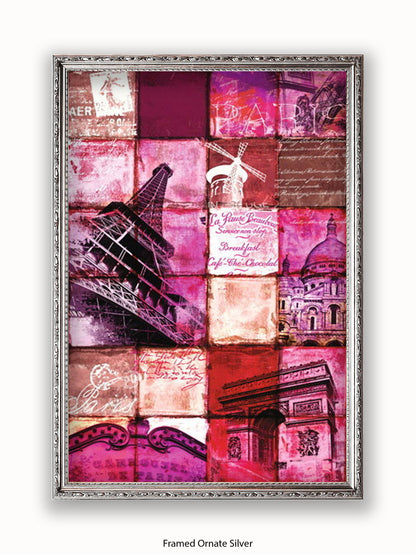 Paris Patchwork Collage Poster