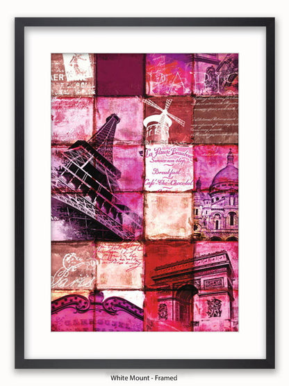 Paris Patchwork Collage Poster