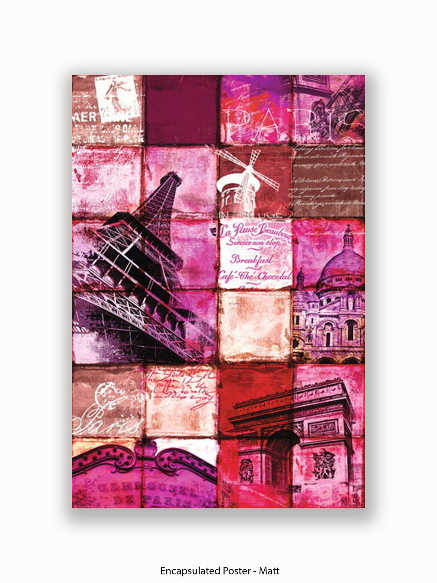Paris Patchwork Collage Poster