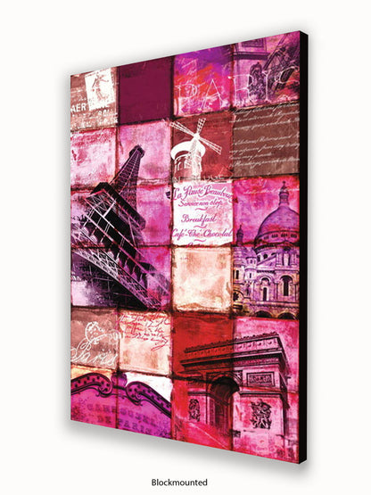Paris Patchwork Collage Poster
