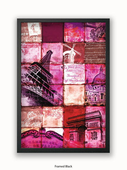 Paris Patchwork Collage Poster